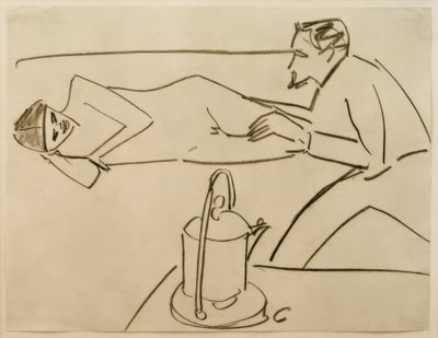 بلا عنوان (Lying Fränzi في محادثة مع Erich Heckel) بواسطة إرنست لودفيج كيرشنر