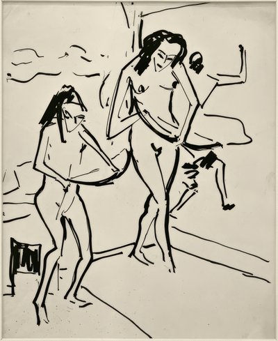 بدون عنوان (Marcella and Senta with bow) بواسطة إرنست لودفيج كيرشنر
