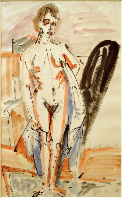الفعل القائم (وقوف المرأة العارية) بواسطة Ernst Ludwig Kirchner