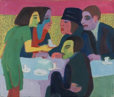 مشهد في المقهى. حوالي عام 1926 بواسطة إرنست لودفيج كيرشنر