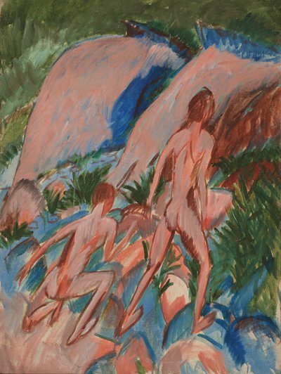 صورتان عاريتان في المناظر الطبيعية ، 1913 بواسطة Ernst Ludwig Kirchner