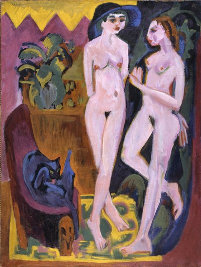 اثنان من العراة في غرفة بواسطة Ernst Ludwig Kirchner