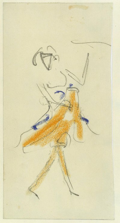 راقصة. عمل من قبل إرنست لودفيج كيرشنر (1880-1938) ، وقلم رصاص وباستيل على ورق مقوى بواسطة إرنست لودفيج كيرشنر