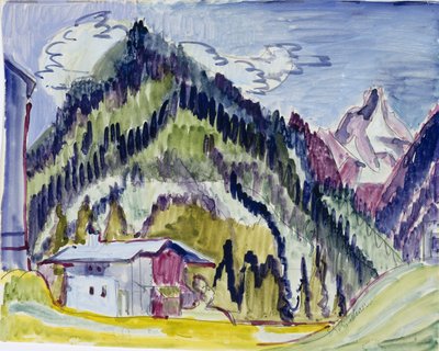 Wilderness Home، 1924-25 (مرحاض وجرافيت على ورق) بواسطة إرنست لودفيج كيرشنر