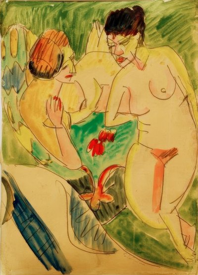 امرأتان عاريتان بواسطة Ernst Ludwig Kirchner