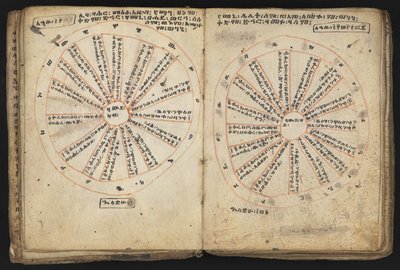 Or 12034 f.18v & f.19r ، Cycle of Kings (رق) بواسطة المدرسة الاثيوبية
