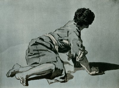 دراسة صبي جالس على الأرض بواسطة إتيان أوبري