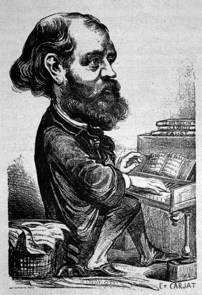 تشارلز جونود (1818-1893) ، مؤلف موسيقي فرنسي ، رسم كاريكاتوري لإتيان كارجات. بواسطة إتيان كارات