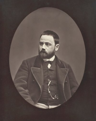 إميل زولا روائي وكاتب مسرحي وصحفي فرنسي ، 1840-1902 ، ج. 1876. بواسطة إتيان كارات