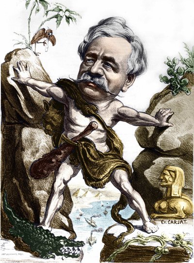 Ferdinand de Lesseps (1805-1894), French diplomat and administrator at the Suez Canal. Carjat caricature. بواسطة إتيان كارات