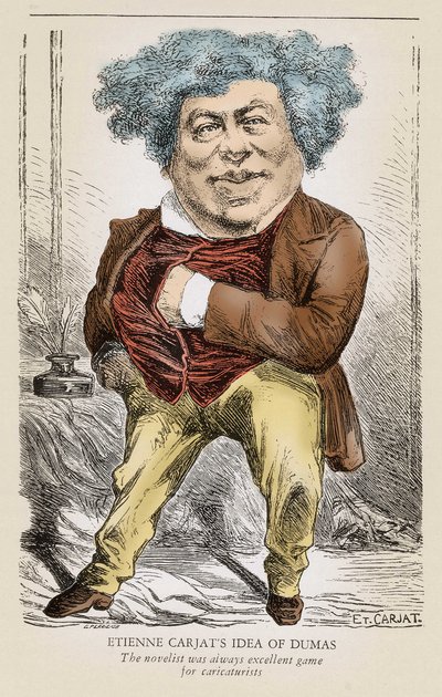 صورة ألكساندر دوما (1803-1870) الأب: رسم كاريكاتوري لإتيان كارجات. بواسطة إتيان كارات