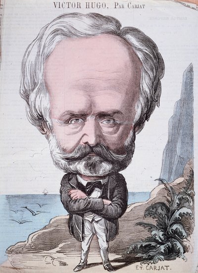 فيكتور هوغو (1802-85) على صخرة جيرسي ، 1867 (نقش الألوان) بواسطة إتيان كارات