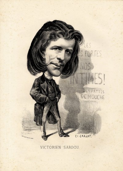 flying leaf - Illustration by Etienne Carjat (1826-1906): Litterature - Victorian Sardou (1831-1908) بواسطة إتيان كارات