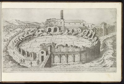 المدرج Castrense te روما بوويركين uit de oudheid (عنوان المسلسل) بقايا روما القديمة التي تم جمعها وتصويرها في المنظور من قبل ستيفانو دو بيراك باريسينو (عنوان السلسلة على الكائن) بواسطة لورينزو فاكاري