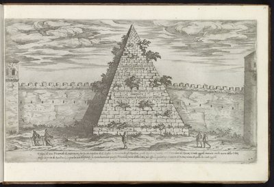 هرم سيستيوس في روما بوويركين uit de oudheid (عنوان المسلسل) بقايا روما القديمة التي تم جمعها وتصويرها في المنظور من قبل ستيفانو دو بيراك باريسينو (عنوان السلسلة على الكائن) بواسطة لورينزو فاكاري