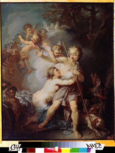 "فينوس وأدونيس" (فينوس وأدونيس) رسم إيتيان جورات (1699-1789) حوالي عام 1750 ، موسكو ، متحف بوشكين بواسطة إتيان جورات