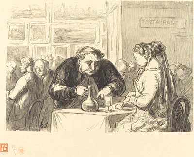 في بوفيه معرض الفنون الجميلة بواسطة إتيان بعد Honoré Daumier