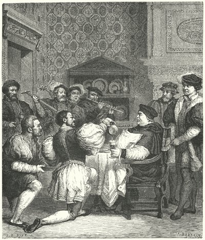 الكاردينال Wolsey يسلي في المنزل بواسطة اتيان بعد رونجات