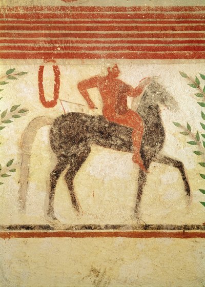 فارس ، الجانب الأيسر ، من قبر البارون ، حوالي 500 قبل الميلاد (رسم جداري) بواسطة Etruscan
