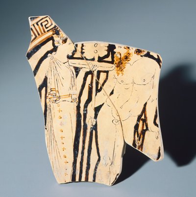 Kylix بواسطة الرسام Villia Giulia ، جزء. فخار أحمر الشكل. الحضارة الأترورية ، القرن الرابع قبل الميلاد. بواسطة إتروسكان