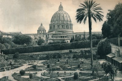 حدائق الفاتيكان وقبة كنيسة القديس بطرس ، روما ، إيطاليا ، 1927 بواسطة يوجين بوبيل