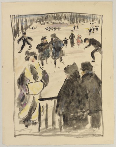 المناظر الطبيعية الشتوية (المتزلجين على الجليد) بواسطة يوجين فون كالر