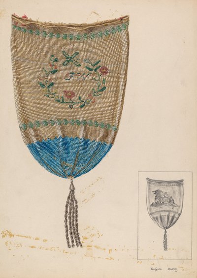 حقيبة، حوالي عام 1937 (ألوان مائية على ورق مقوى) بواسطة يوجين بارتز