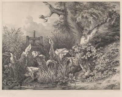 حوض ماء و Brambles at a Sluice ، 1843. بواسطة يوجين بليري