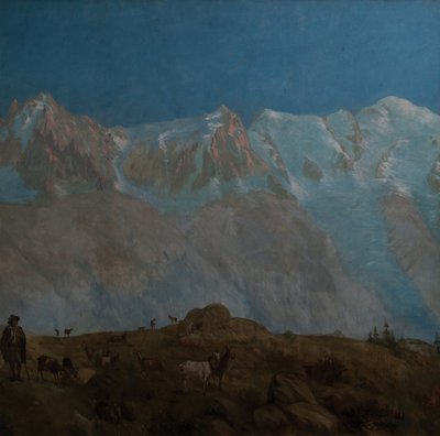 مونت بلانك ، خطة Aiguilles du Midi du (زيت على قماش) بواسطة يوجين بورجوا