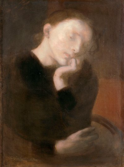 Meditation par Carriere ، يوجين (1849-1906) ، حوالي 1892 - زيت على قماش ، 65.5x48.7 - متحف أوهارا للفنون ، كوراشيكي بواسطة يوجين كاريير