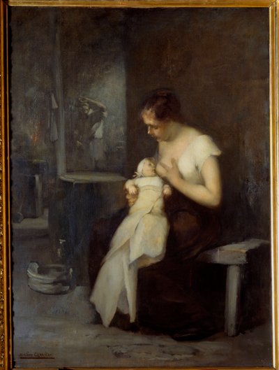 امرأة تمريض اللوحة بواسطة يوجين كاريير (1849-1906) 1879 صن. 0،81x0،59 م روان ، متحف الفنون الجميلة بواسطة يوجين كاريير