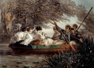 رحلة القارب للطباعة الحجرية بواسطة يوجين جيرارد (1821-1866) مجموعة خاصة من القرن التاسع عشر بواسطة يوجين تشارلز فرانسوا جيرارد