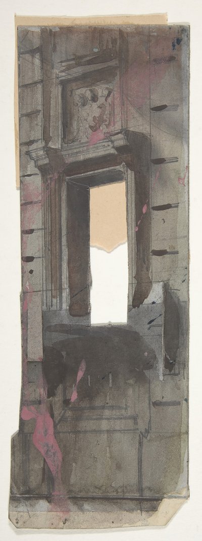 تصميم لمجموعة مسرح في أوبرا ، باريس ، 1828-90. بواسطة يوجين سيشيري