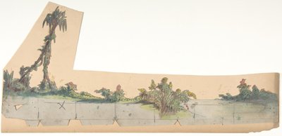 تصميم لمجموعة مسرح في أوبرا ، باريس ، 1828-90. بواسطة يوجين سيشيري