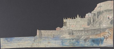 تصميم لمجموعة مسرح في أوبرا ، باريس ، 1830-90. بواسطة يوجين سيشيري