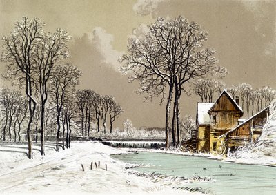 المناظر الطبيعية الشتوية - Chromolithography of Ciceri ، nd بواسطة يوجين سيشيري