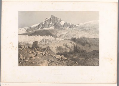 منظر لنهر بوسونز الجليدي في وادي شامونيكس Glacier des Bossons ، شامونيكس (العنوان على الكائن) وجوه في سويسرا وسافوي (عنوان المسلسل) La Suisse et la Savoie (عنوان المسلسل على الكائن) بواسطة فريدريك مارتينز