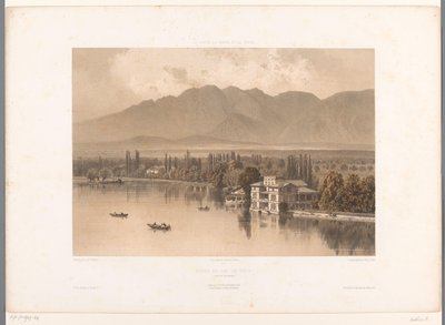 منظر لشواطئ بحيرة ثون Bords du Lac de Thun (العنوان على الكائن) مشاهد في سويسرا وسافوي وتيرول (عنوان المسلسل) La Suisse و la Savoie et le Tyrol (عنوان المسلسل على الكائن) بواسطة يوجين سيشيري
