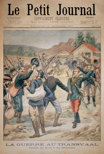The War in the Transvaal: Union of the Boers and Afrikaners ، الغلاف الأمامي لـ Le Petit Journal ، 10 ديسمبر 1899 بواسطة يوجين دامبلانز