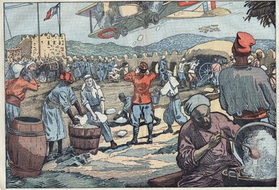 War in Morocco: French planes supply ice to a blockhouse siege by dissident Moroccans. Illustration of Damblans. In “” Le Pelerin”” of May 24 بواسطة يوجين دامبلانز