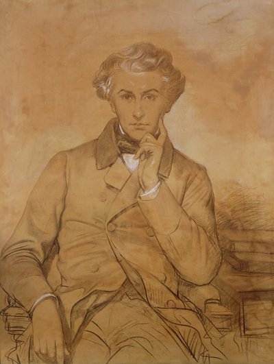 صورة لهنري ريبر (1807-80) (قلم رصاص وطباشير أبيض على ورق) بواسطة يوجين إيمانويل أماوري دوفال