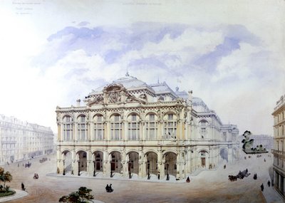 أوبرا غارنييه في باريس عام 1850 بواسطة يوجين فيوليت لو دوك (فيوليت لو دوك) (1814-1879) بواسطة يوجين إيمانويل فيوليت لو دوك