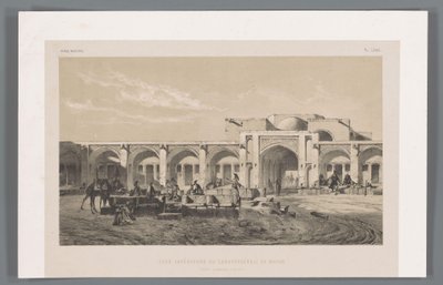 فناء كارافانسيراي في ماهيار Cour interieure du caravanserail de Mayar (الطريق d'Ispahan a Chiraz) (العنوان على الكائن) المناظر الطبيعية الفارسية (عنوان السلسلة) Perse Moderne (عنوان السلسلة) بواسطة تيري فرير