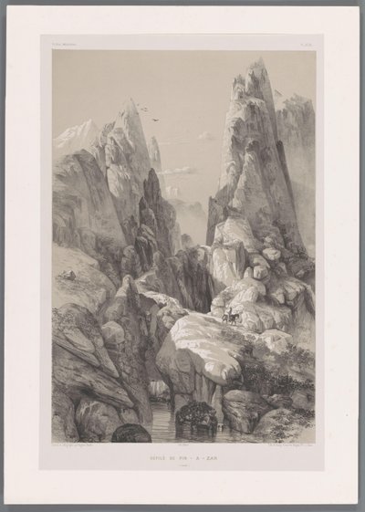 وادي جبل كوه بير زان في إيران Défilé de Pir-a-Zan (فارس) (العنوان على الجسم) المناظر الطبيعية الفارسية (عنوان السلسلة) بيرس مودرن (عنوان المسلسل) بواسطة تيري فرير
