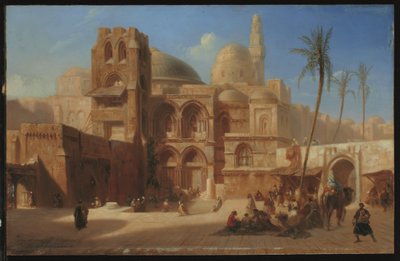 القبر المقدس في القدس (زيت على لوح) بواسطة يوجين فلاندين