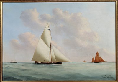 يخت سيلفي في سباق القوارب. لوحة ليوجين مارغريت جراندين ديت يوجين غراندين (1833-1916) بواسطة يوجين جراندين