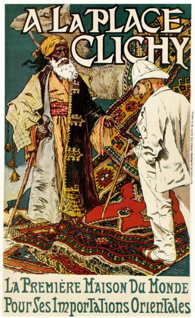 ساحة كليشي، حوالي عام 1891 (طباعة حجرية ملونة على ورق) بواسطة يوجين جراست