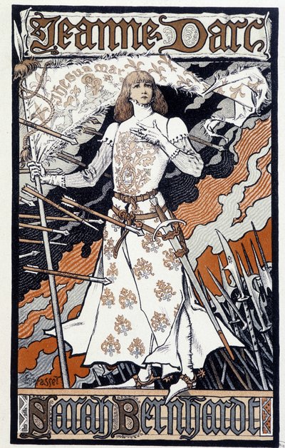 ملصق "" جان دارك "(هنرييت روزين برنارد ديت سارة برنهارد (1844-1923) يلعب في جان دارك). اس دي. حوالي عام 1890 بواسطة يوجين جراست