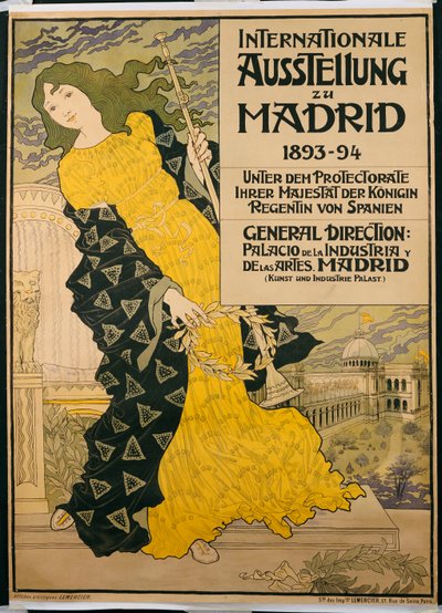 إعلان ملصق "معرض مدريد الدولي" عام 1893 بواسطة يوجين جراست
