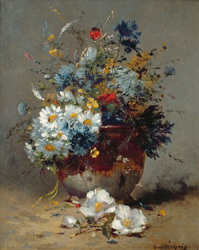 البابونج وزهور الذرة بواسطة Eugene Henri Cauchois